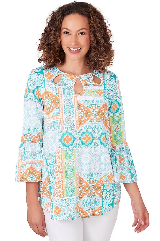 Petite Spring Breeze Triple Keyhole Top