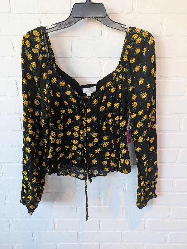 Black & Yellow Top Long Sleeve Cmc, Size L