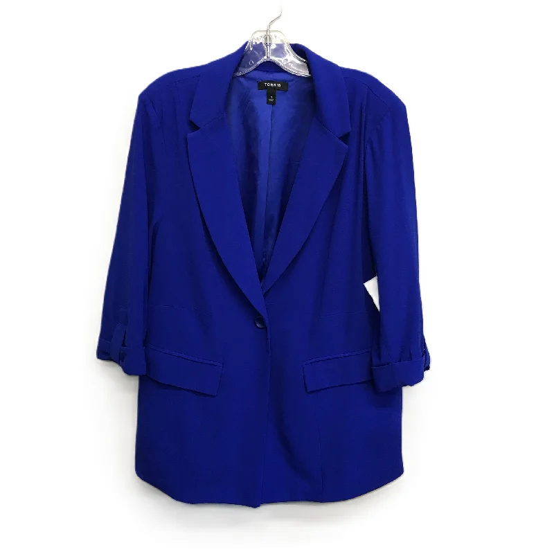 Blue Blazer By Torrid, Size: 1x