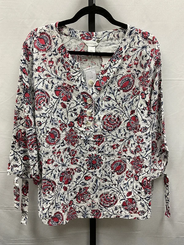 Blue & Red & White Top Long Sleeve Christopher And Banks, Size L