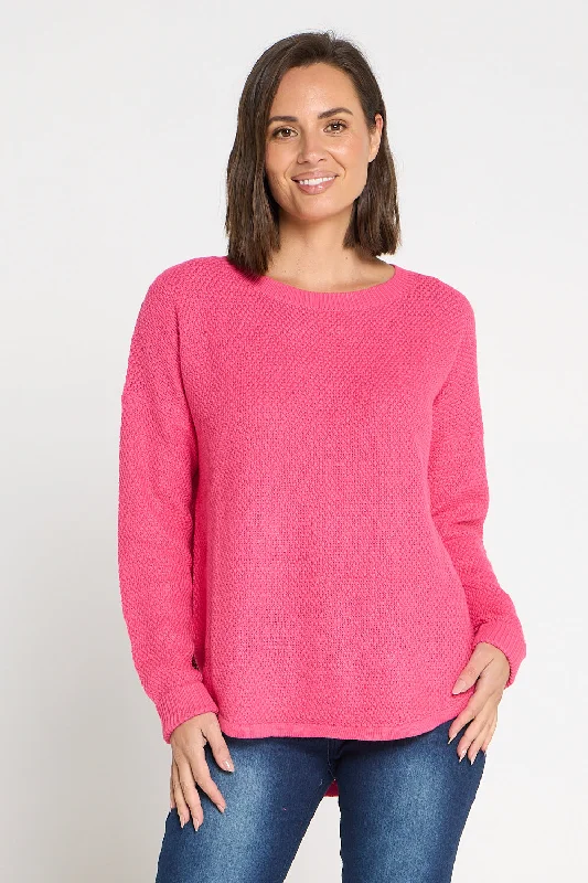 Brenda Waffle Knit - Hot Pink