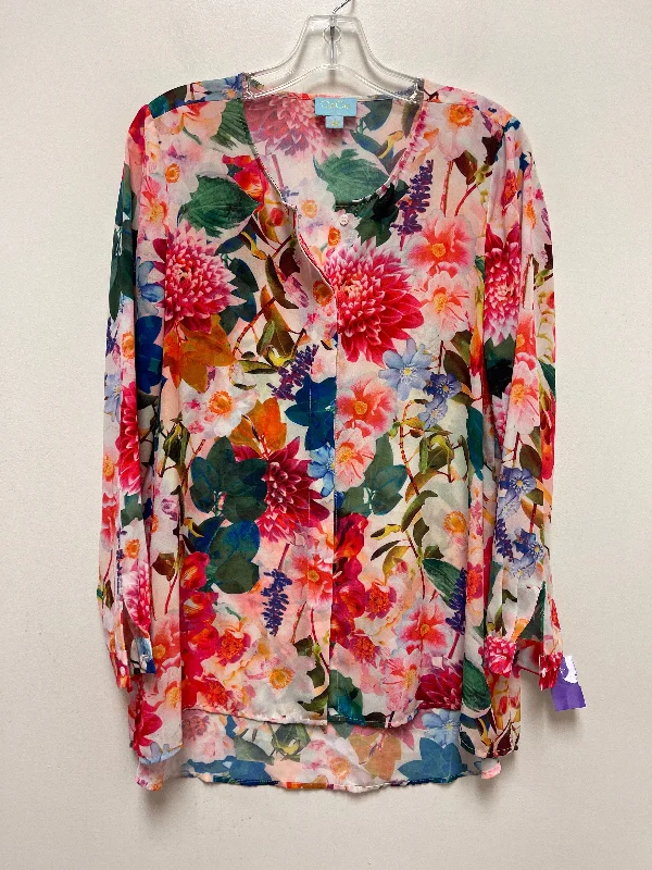 Floral Print Blouse Long Sleeve Cece, Size S