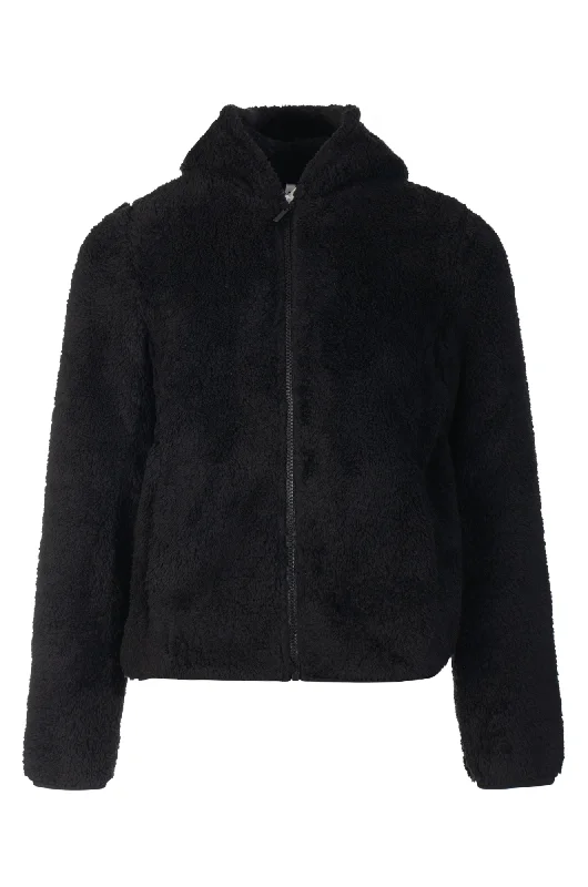 Teddy Fleece Jacket with hood | Black | 3423ZZ