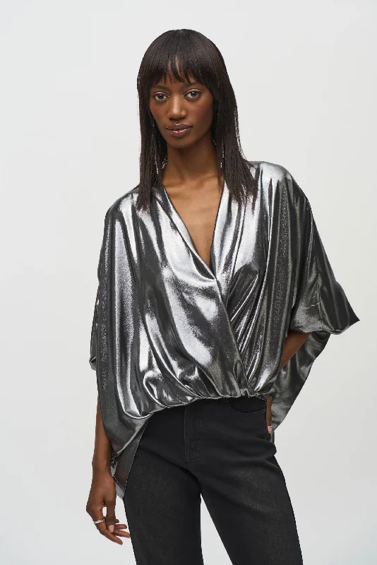 Joseph Ribkoff - 244232 Metallic Foiled Chiffon Top