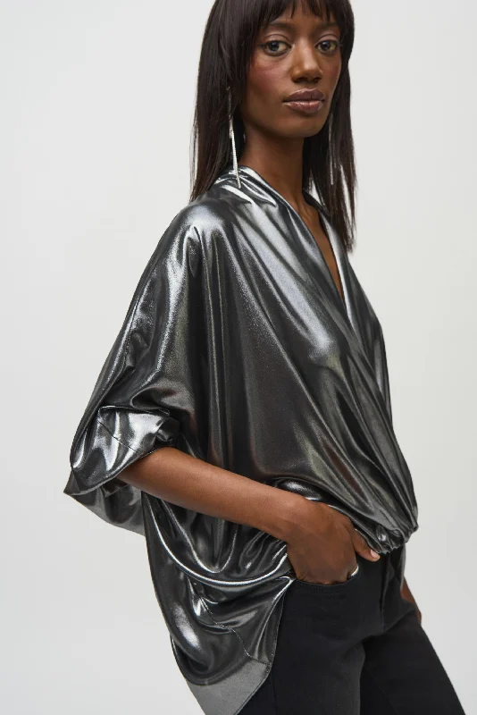 Joseph Ribkoff - 244232 Metallic Foiled Chiffon Top