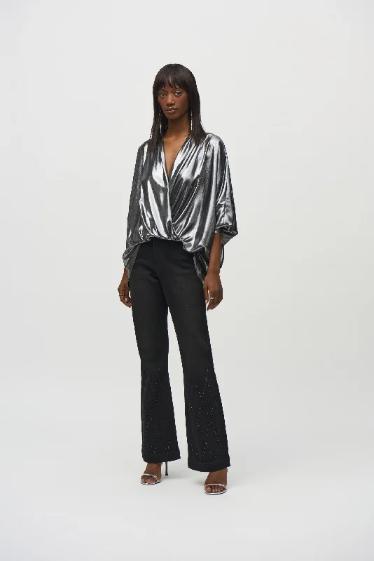 Joseph Ribkoff - 244232 Metallic Foiled Chiffon Top