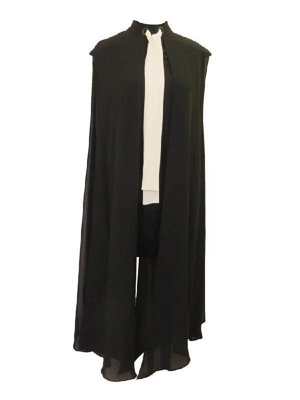 Noir Chiffon Cape Top