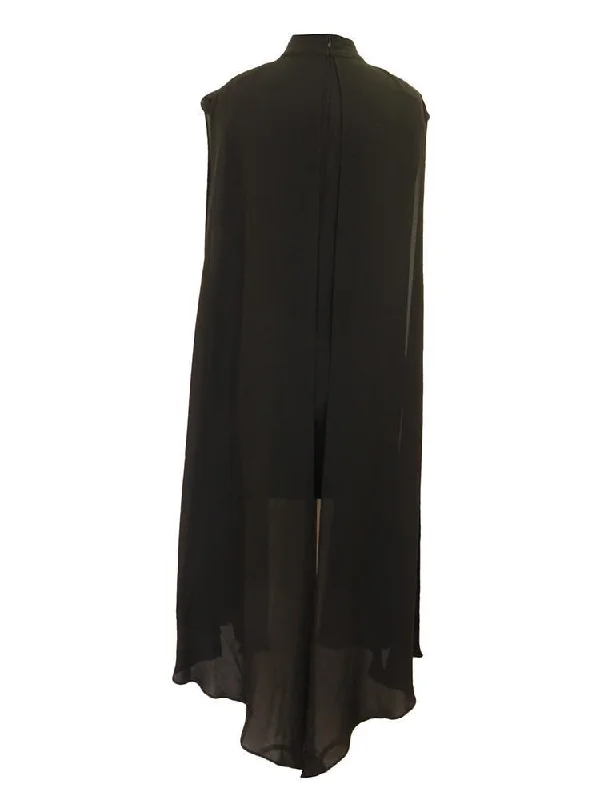 Noir Chiffon Cape Top