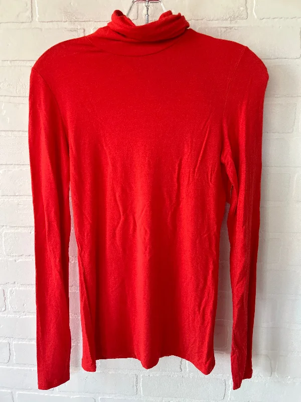 Orange Top Long Sleeve Basic Benetton, Size S