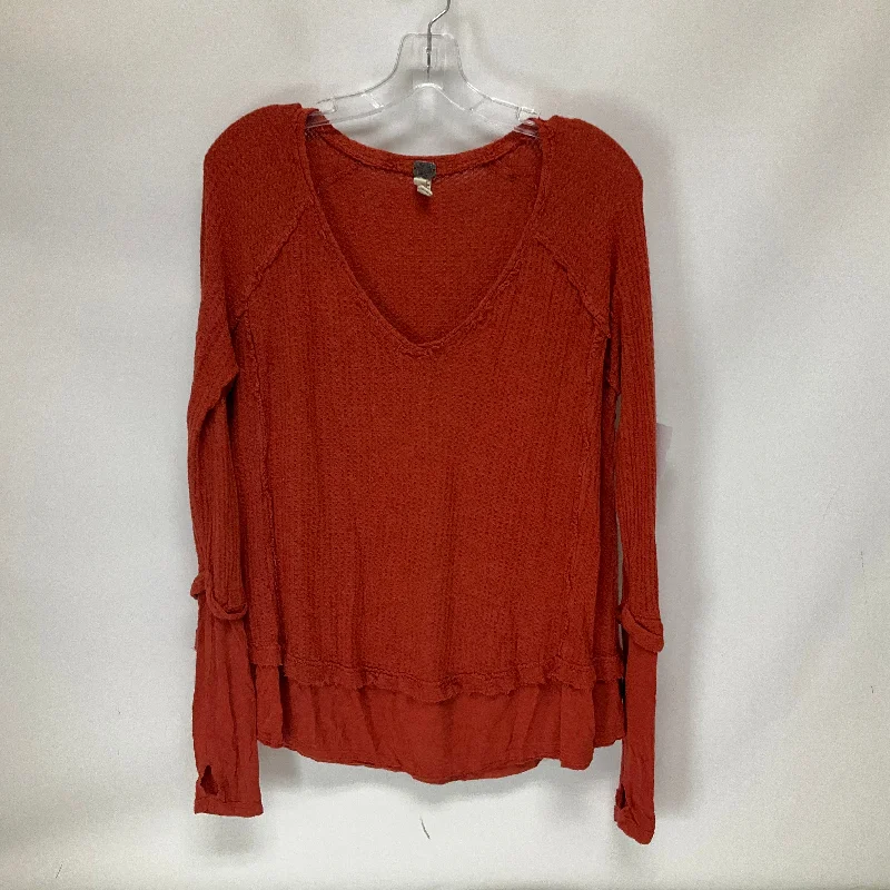 Orange Top Long Sleeve We The Free, Size Xs