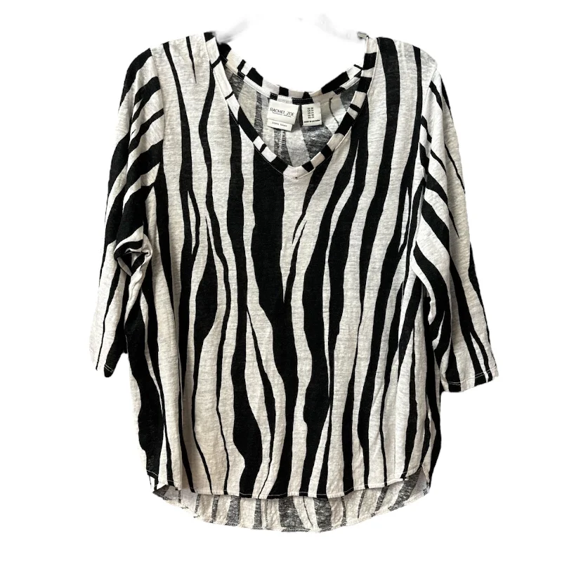 Striped Pattern Top Long Sleeve Rachel Zoe, Size 1x