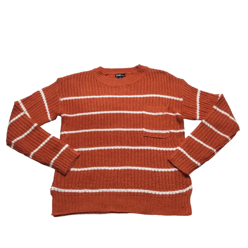 Sweater By Clothes Mentor In Orange White, Size: M