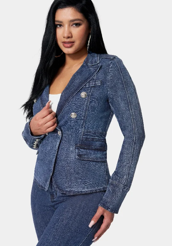 Tailored Double Breasted Denim Jacket