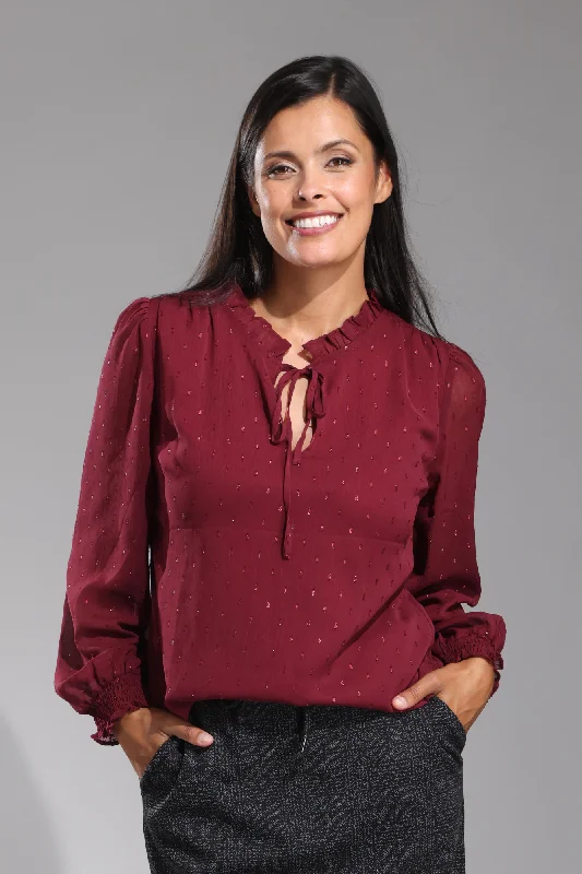 Top with Lurex details | Berry | 4091ZZ