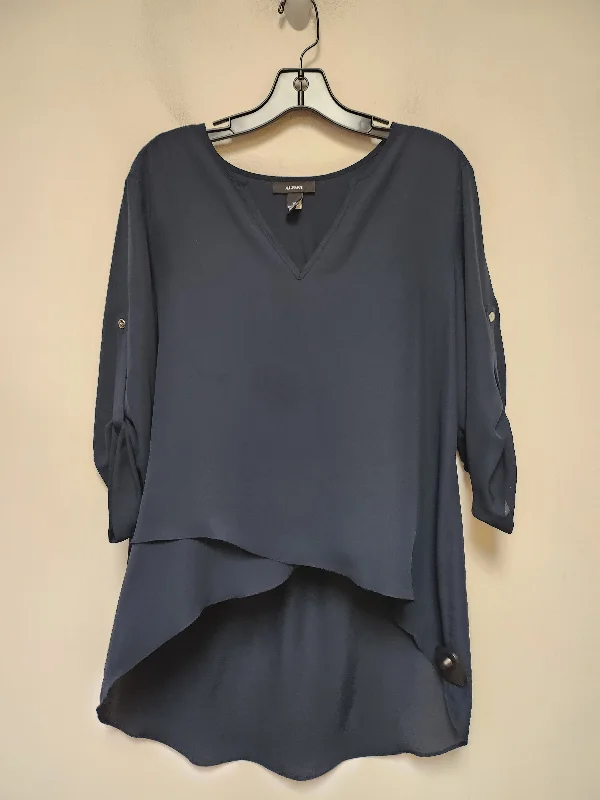 Top Long Sleeve By Alfani In Navy, Size: M