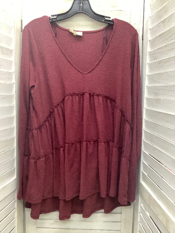 Top Long Sleeve By Altard State In Red, Size: L