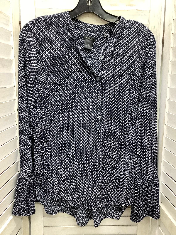 Top Long Sleeve By Ann Taylor In Navy, Size: S