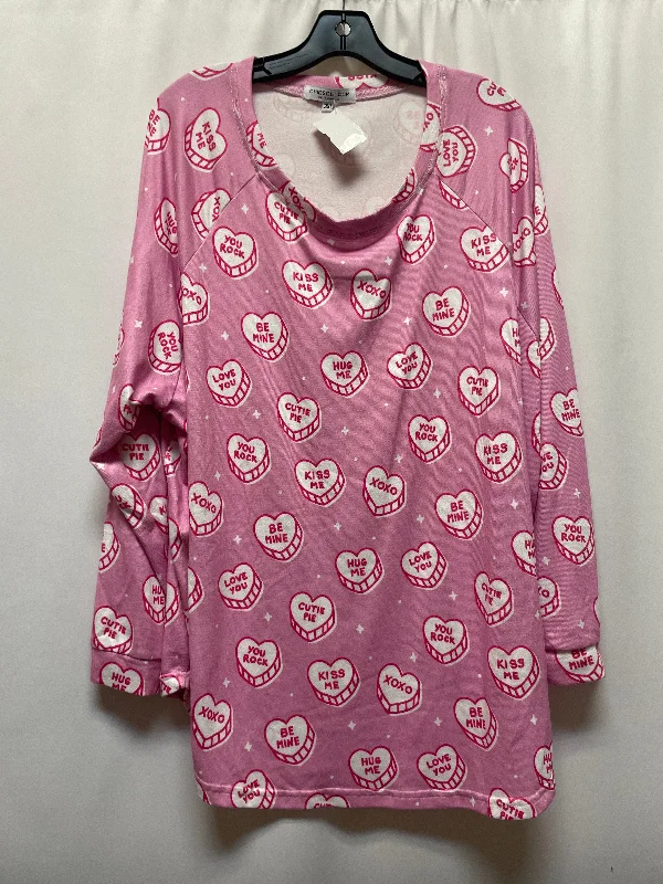 Top Long Sleeve By Chicsoul In Pink, Size: 3x