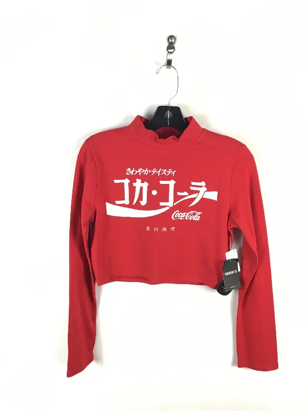 Top Long Sleeve By Forever 21 In Red, Size: M