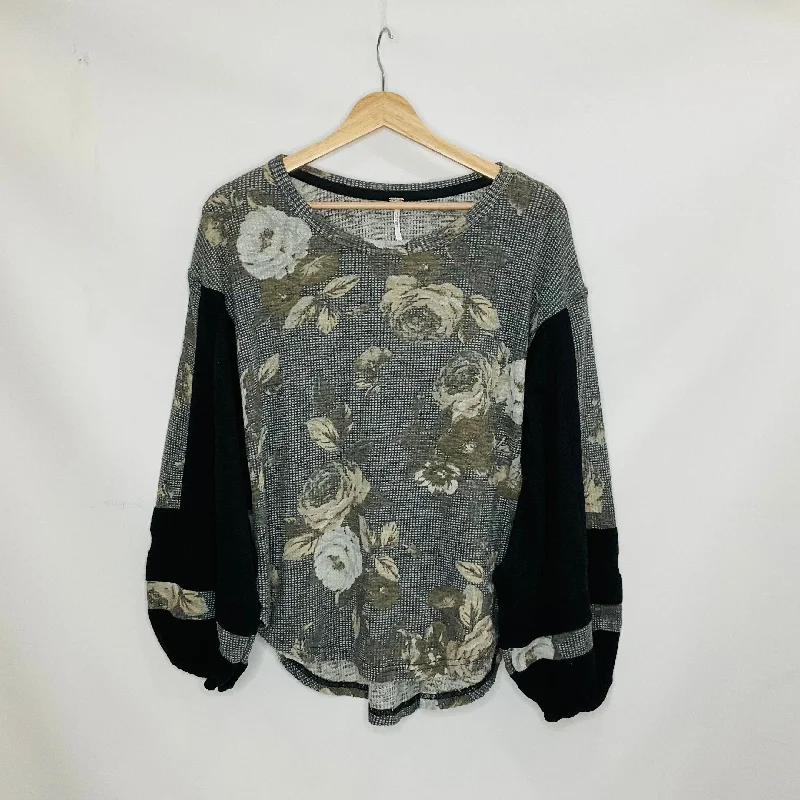 Top Long Sleeve By Free People In Floral Print, Size: S