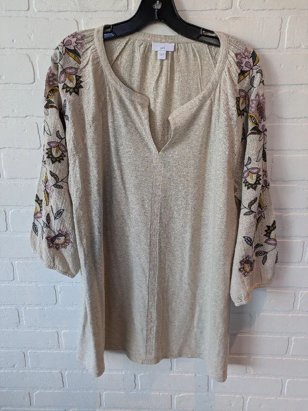 Top Long Sleeve By J. Jill In Tan, Size: L