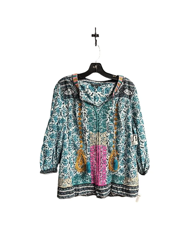 Top Long Sleeve By John Mark In Multi-colored, Size: L