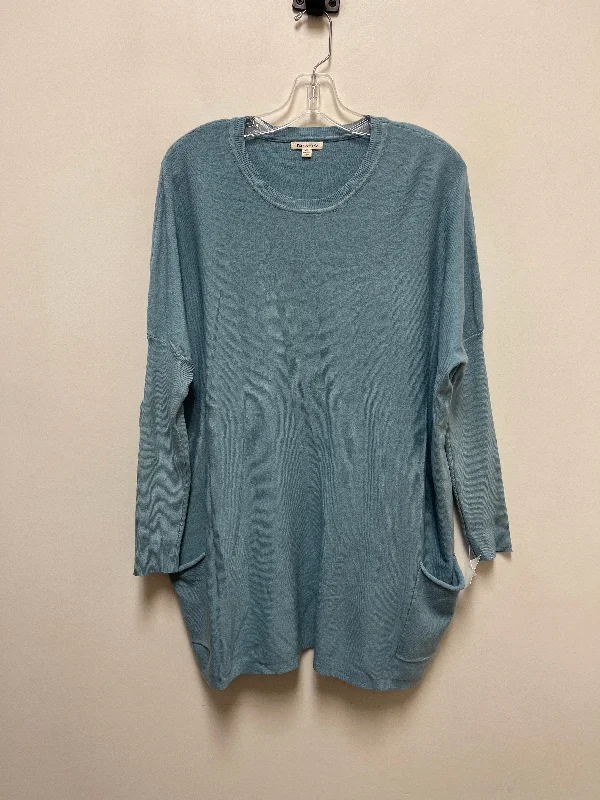 Tunic Long Sleeve By Tea N Rose In Blue, Size: L