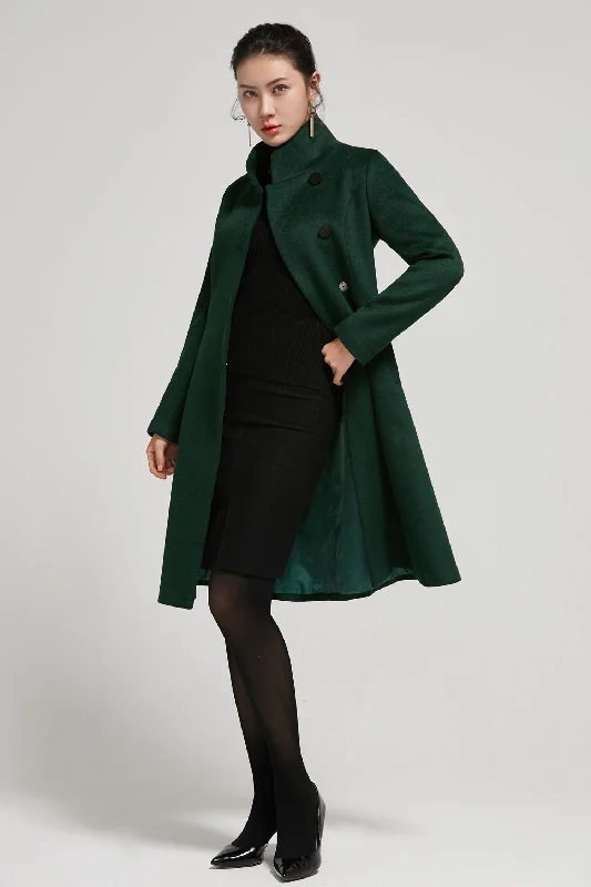 Vintage Inspired Emerald Green Winter coat women 2313