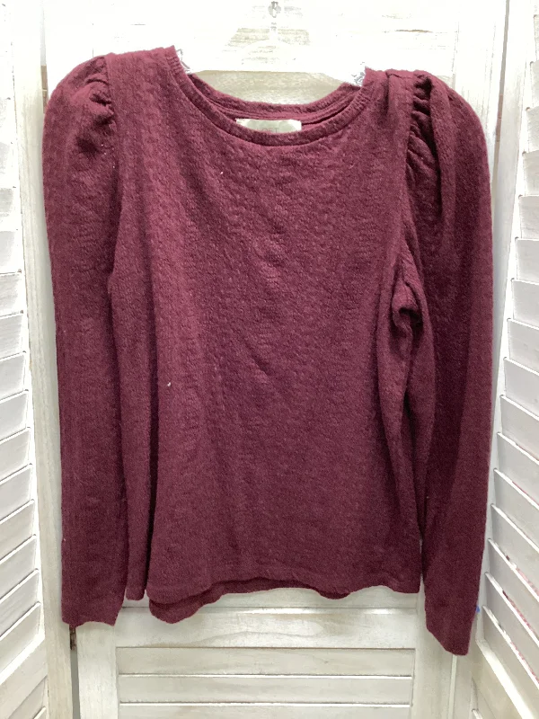 Wine Top Long Sleeve Loft, Size S