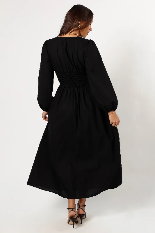 Cece Long Sleeve Maxi Dress - Black