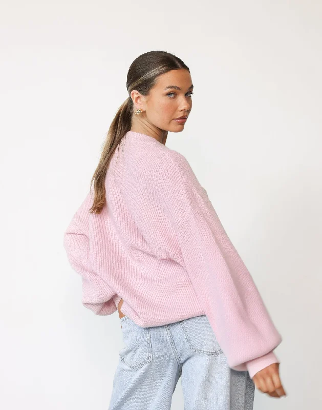 Cody Oversized Jumper (Baby Pink)