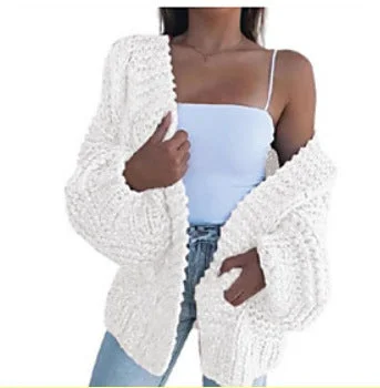 Women's Cardigan Knitwear Distressed Long Sleeve Loose Sweater