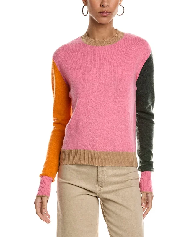 Brodie Cashmere Colorblock Cashmere Sweater