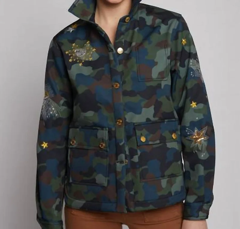 Cholivia Shirt Jacket In Green Camo