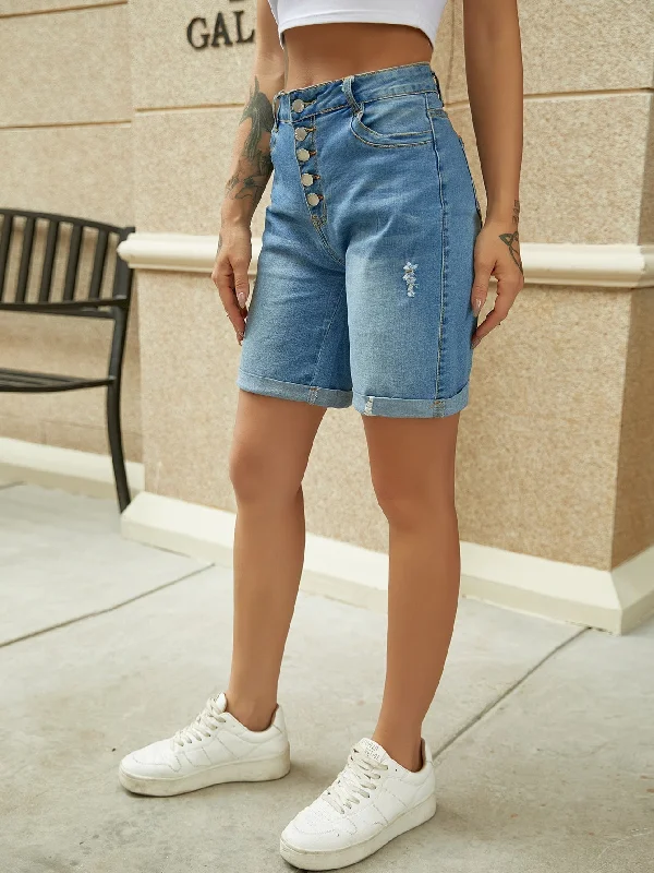 MegaBetty - Women Ripped Denim Shorts Casual Shorts