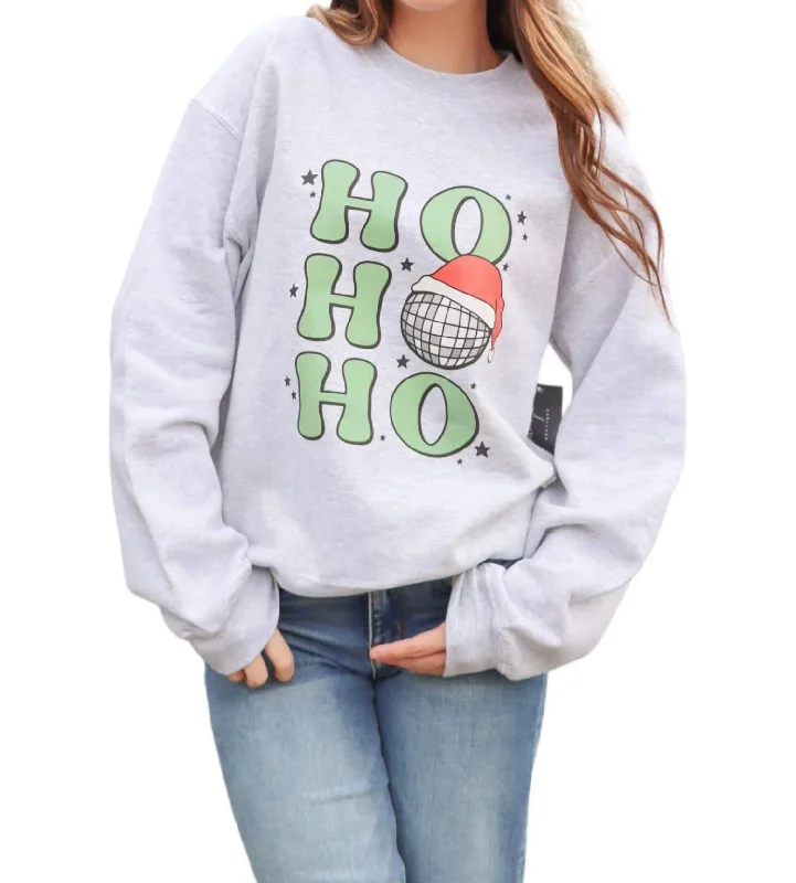 Disco Christmas Sweater In Heather Grey