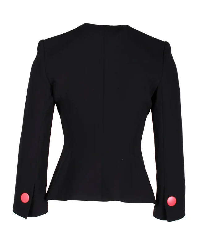 Giorgio Armani Single-Breasted Jacket in Black Wool