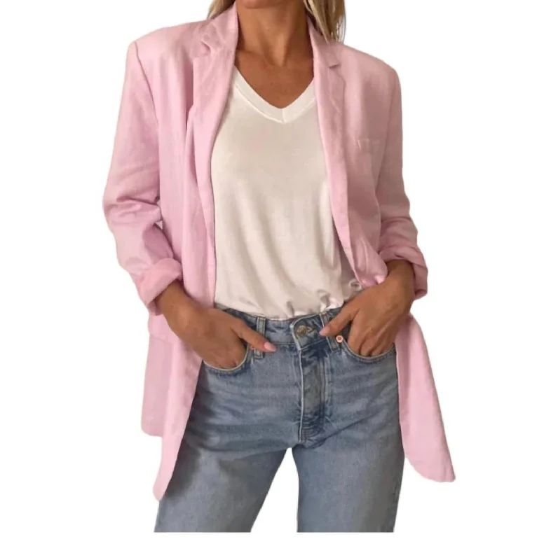 Jordan Linen Blazer In Pink