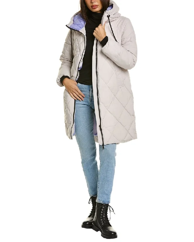 NVLT Mixed Quilt Hooded Puffer Coat