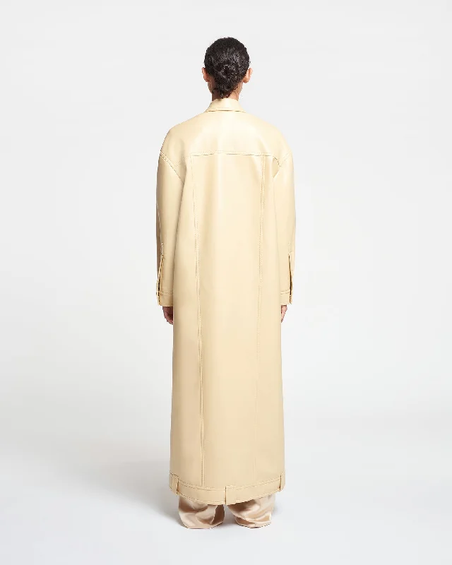 Keano - Regenerated Leather Coat - Vintage Creme