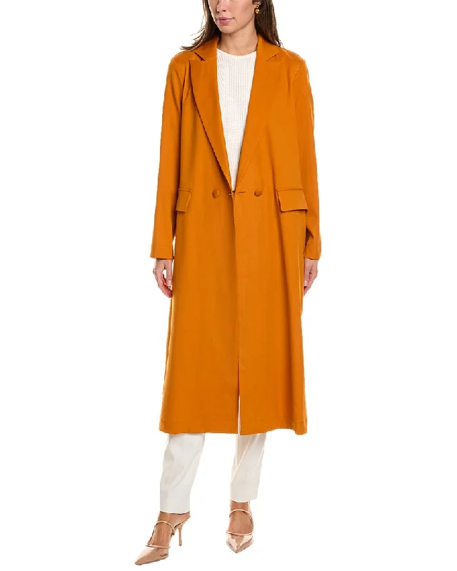 Oscar de la Renta Gabardine Wool-Blend Coat