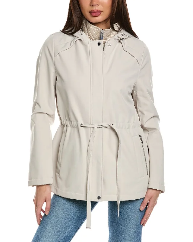 Via Spiga Cinch Waist Softshell Coat