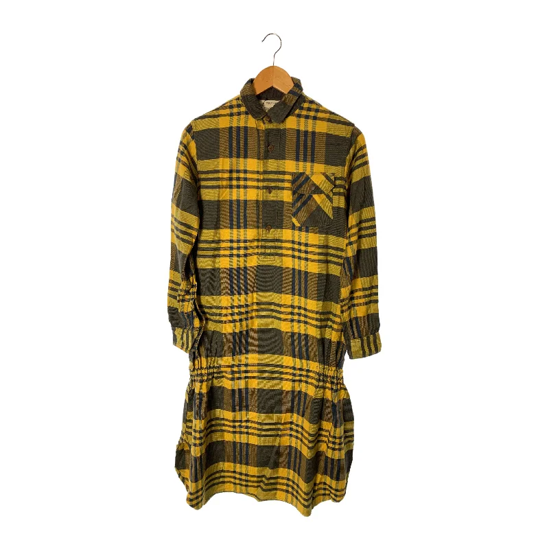 KAPITAL/LS Dress/YEL/Cotton/Plaid