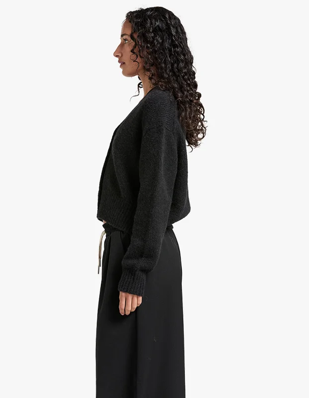 Evi Wool Knit Cardigan - Black