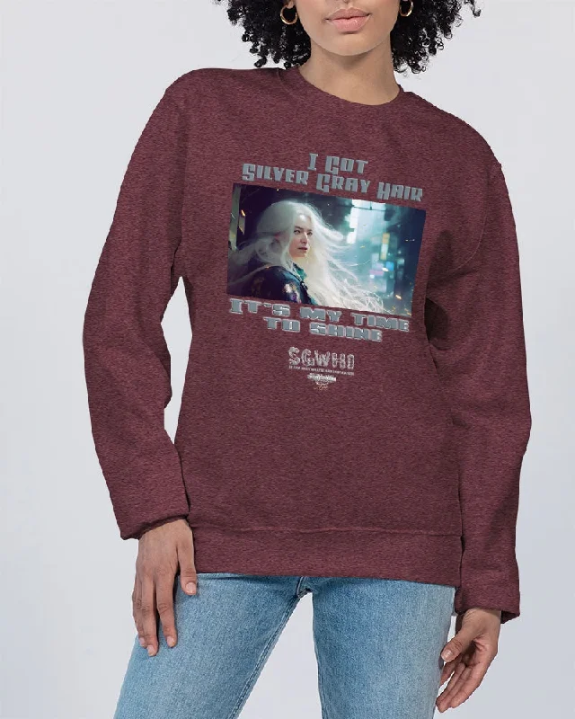 Beautiful white woman my time to shine Unisex Sweatshirt | Champion