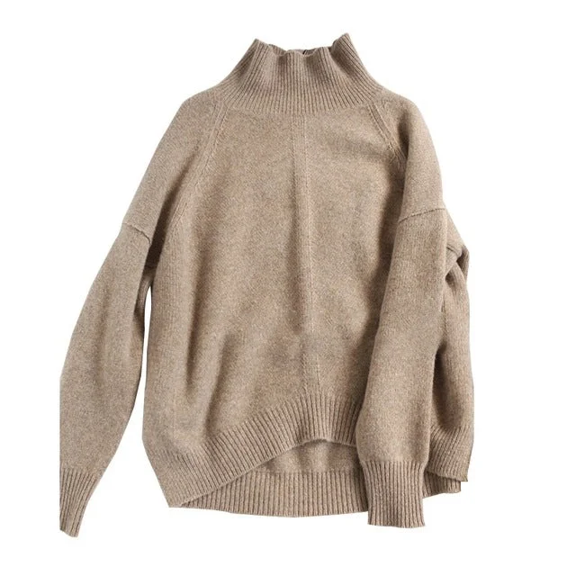 BELIARST Spring and Autumn Women Sweaters And Pullovers Long Sleeve High Collar Cashmere Sweater Women Pullovers Ladies Knitted