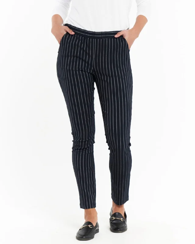 Betty Basics Chelsea Pant Navy Stripe