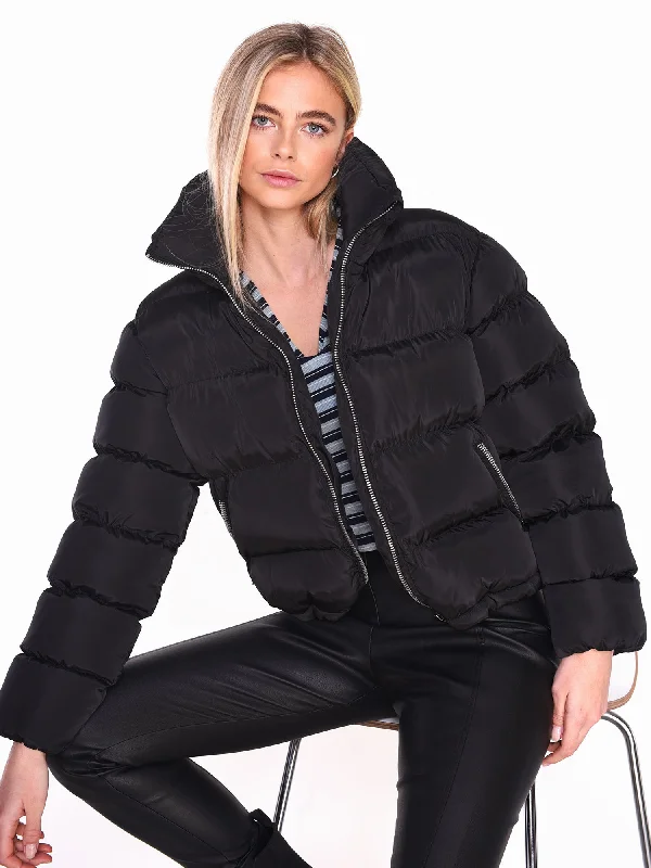 Glamorous Black Padded Puffer Long Sleeve Jacket