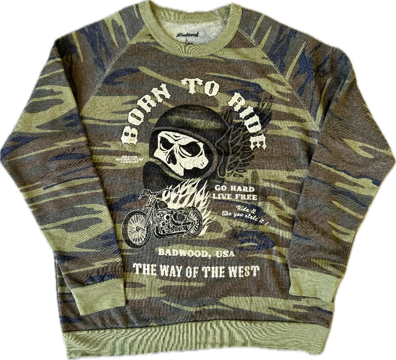 ""BORN TO RIDE"" Crewneck in CAMO