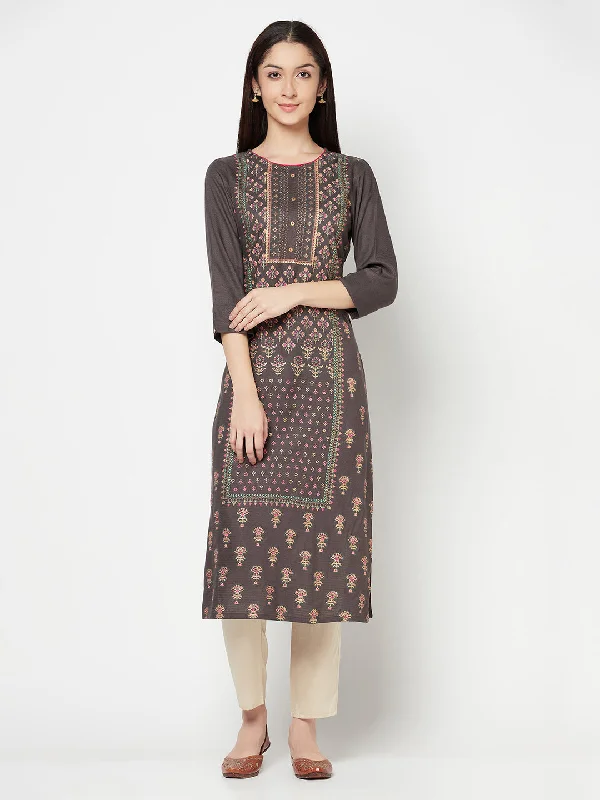 Cantabil Women's Grey Kurti